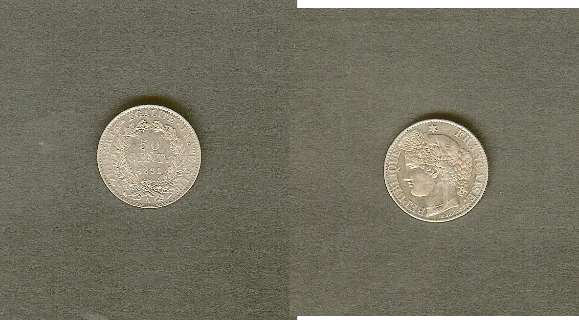 50 centimes Ceres 1894A AU/AU+